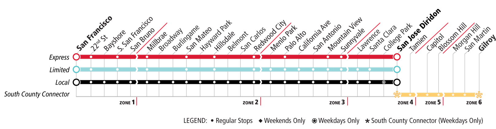 Caltrain map